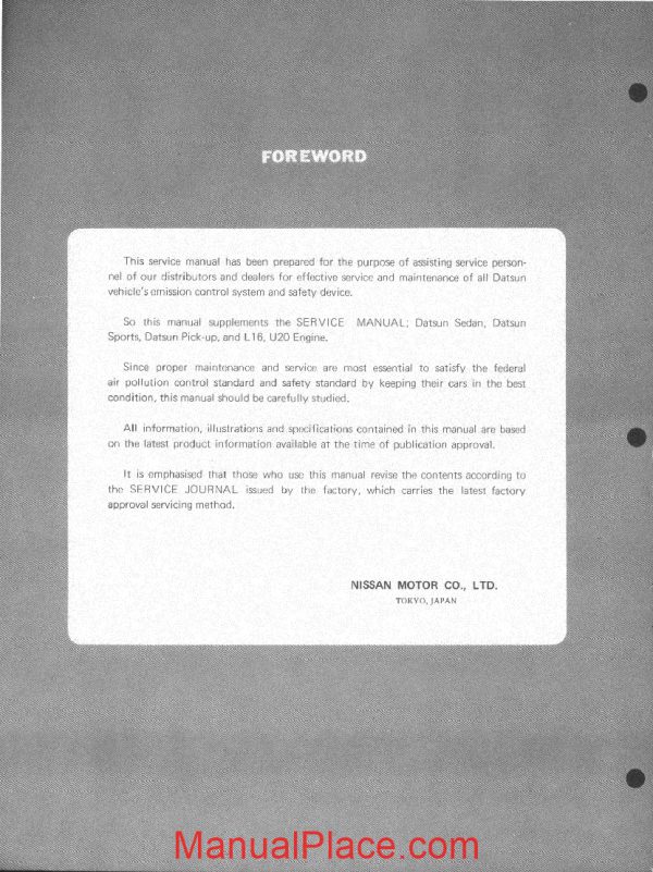 service manual datsun emission control systems 1969 page 3