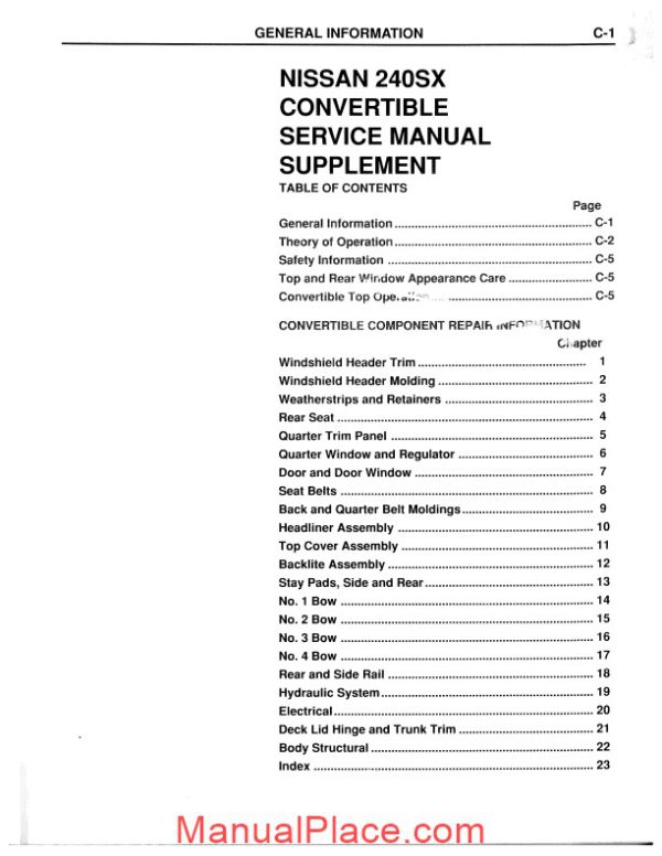 service manual nissan 240sx 1992 page 3