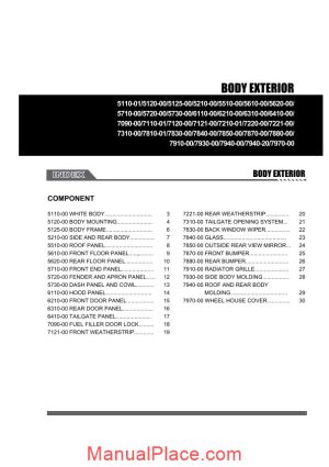 ssang yong korando new actyon 2010 2013 body exterior service repair manual page 1