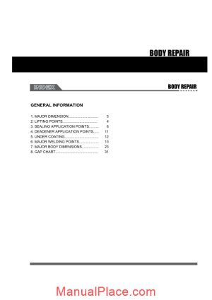 ssang yong korando new actyon 2010 2013 body repair service repair manual page 1