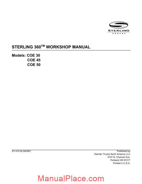 sterling 360 workshop manual 2009 page 1