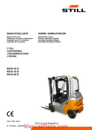 still steds diesel fork truck rx70 16d rx60 18d rx60 20d parts manual page 1