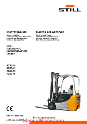 still steds electric fork truck rx50 10 rx50 13 rx50 15 rx50 16 parts manual page 1