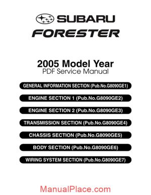 subaru forester 2005 service manual page 1