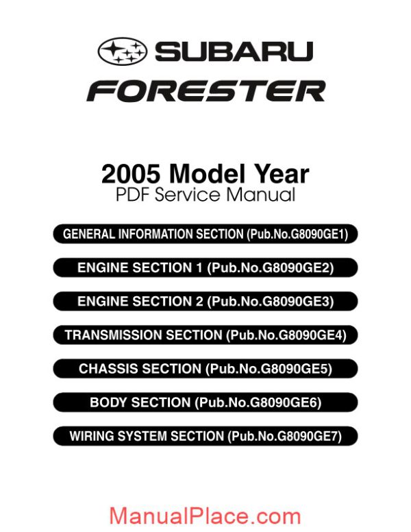 subaru forester 2005 service manual page 1