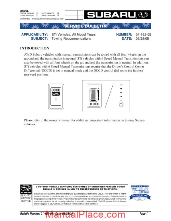 subaru technical service bulletins page 2