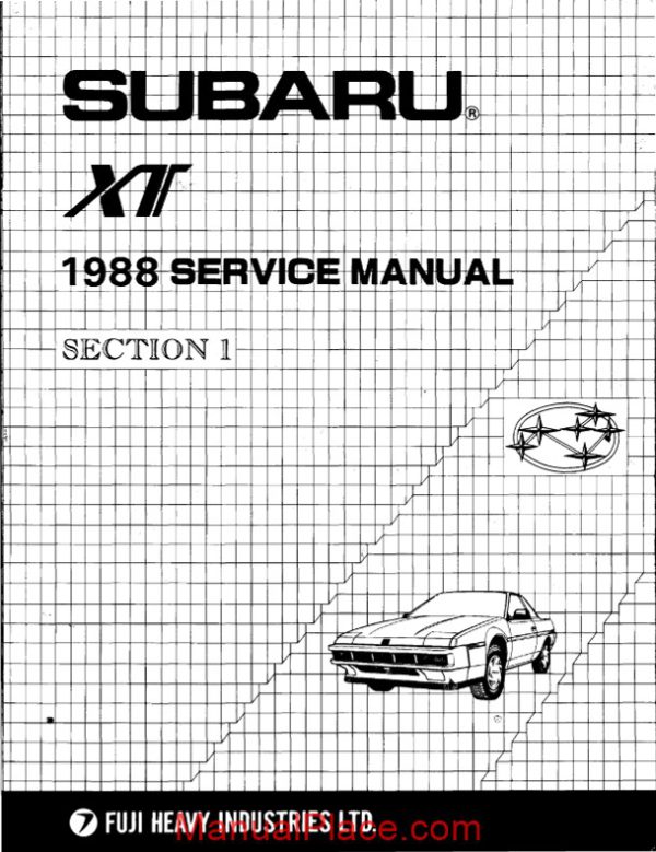 subaru xt 1988 service manual page 1