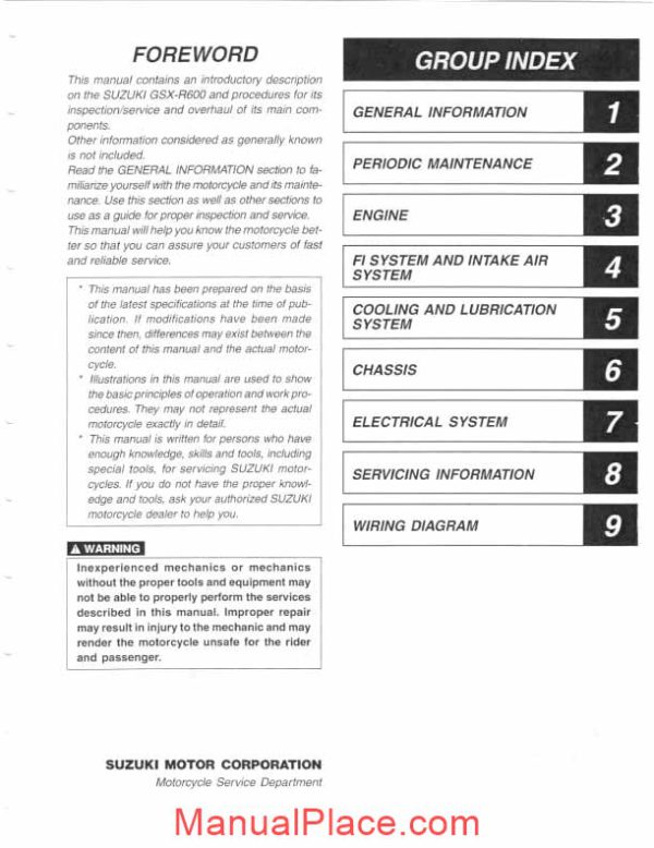 suzuki gsx r600 service manual page 2