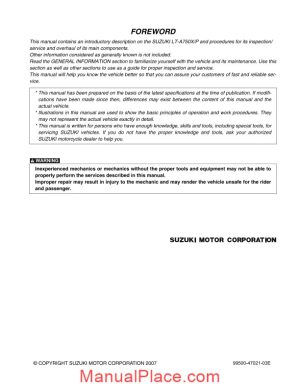 suzuki kingquad atv repair manual page 1