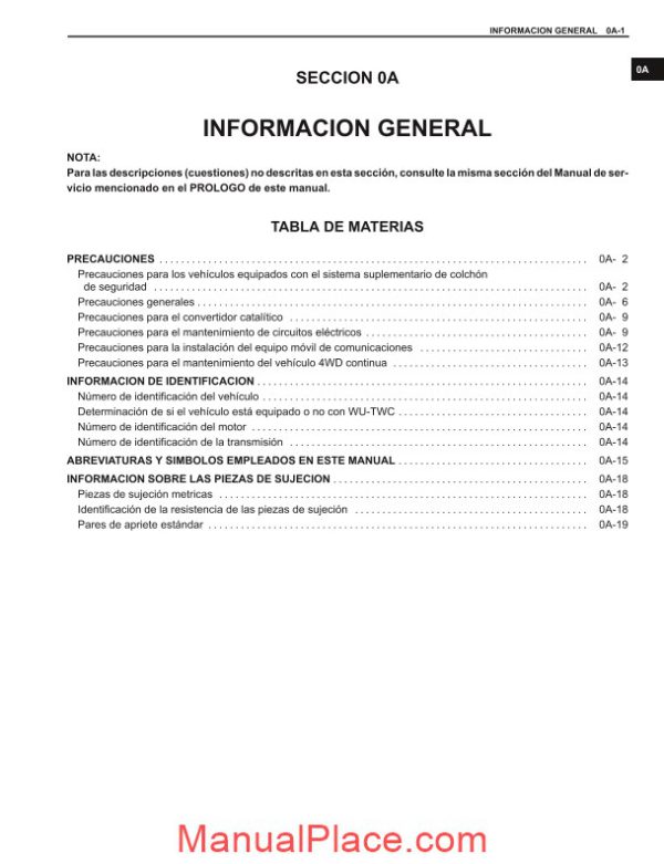 suzuki manual de servicio esteem page 4