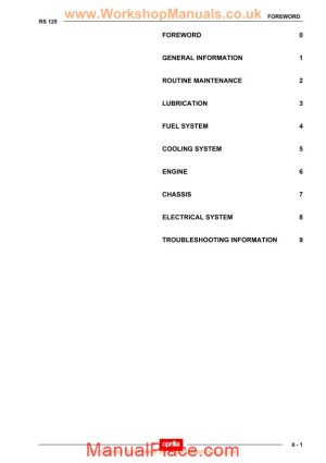 suzuki rs125 workshop manual page 1