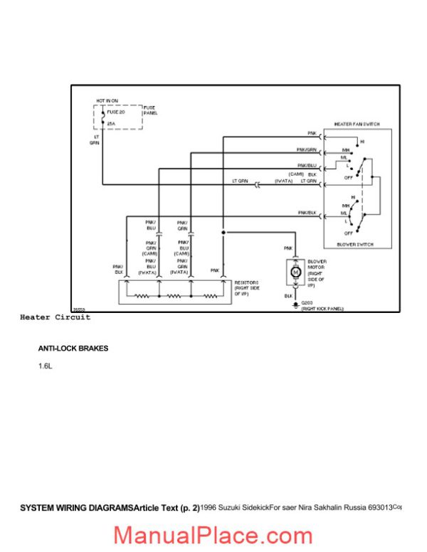 suzuki sidekick vitara escudo system wiring diagrams 1996 page 2