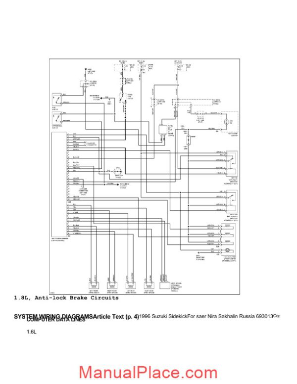 suzuki sidekick vitara escudo system wiring diagrams 1996 page 4