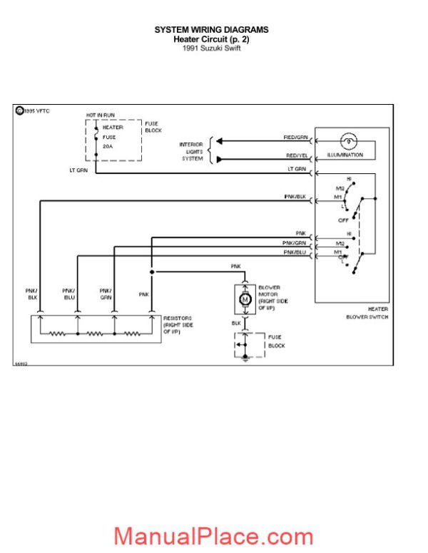 suzuki swift 1991 wiring diagrams page 2