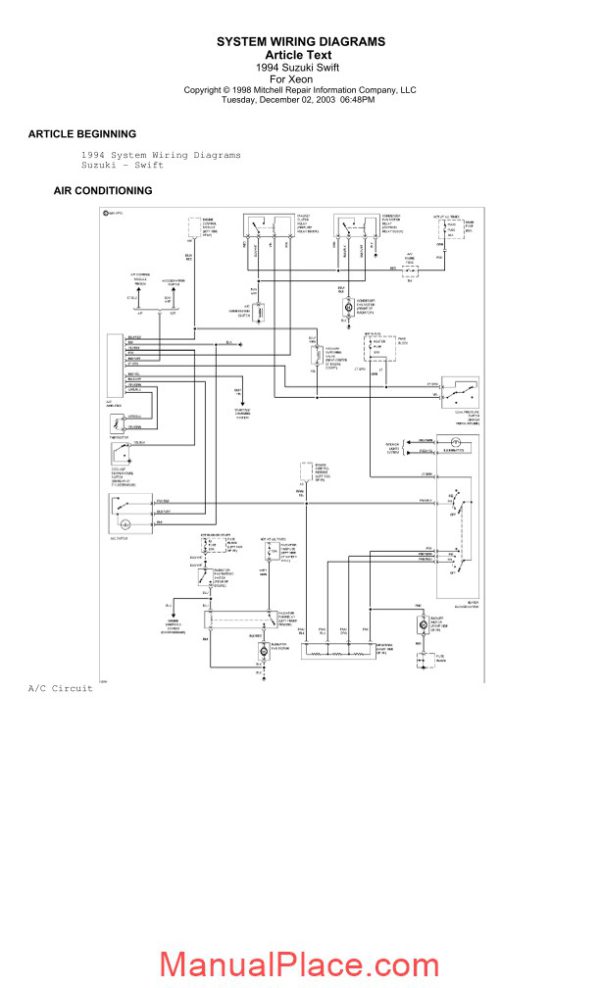 suzuki swift 1994 wiring diagrams page 1