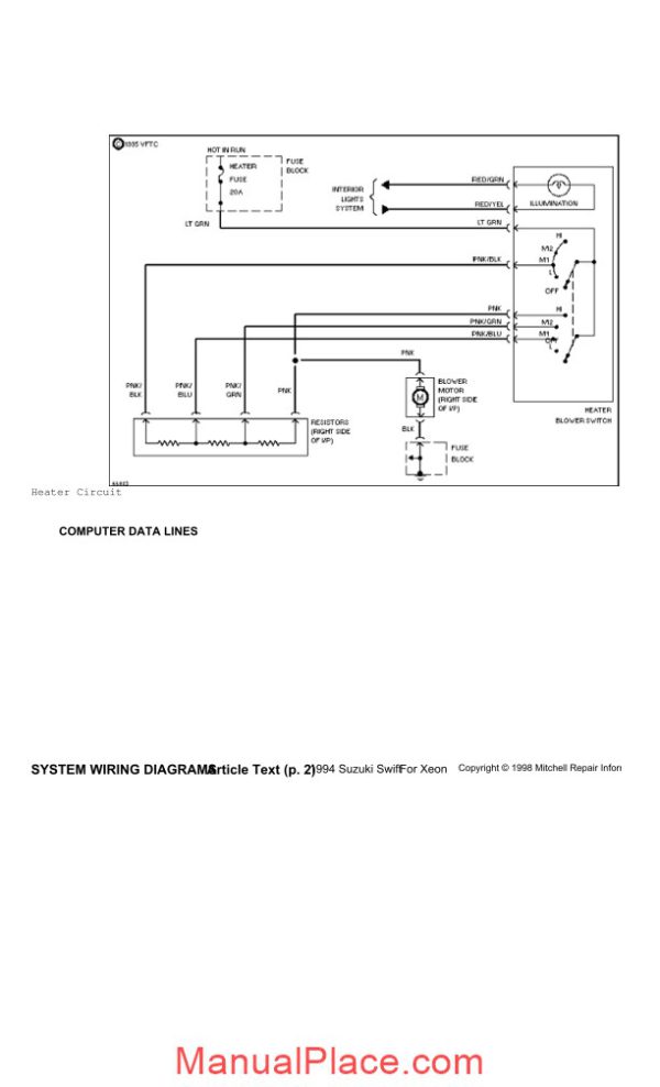 suzuki swift 1994 wiring diagrams page 2