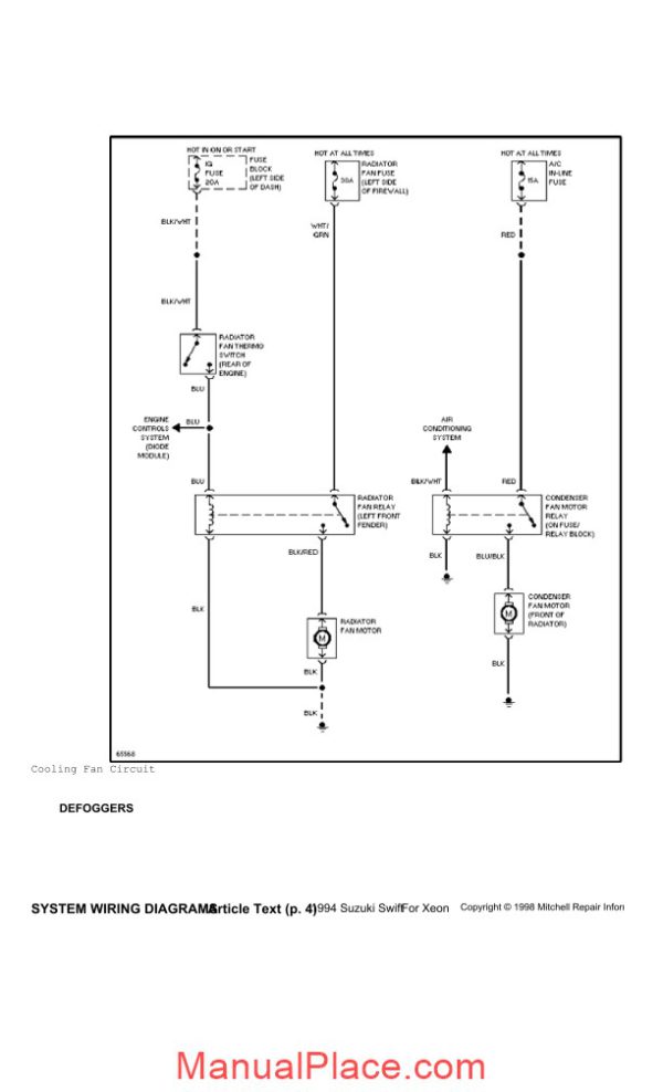 suzuki swift 1994 wiring diagrams page 4