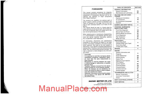 suzuki swift gti 1989 shop manual 37s10038 page 2