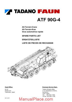 tadano faun tf90g 4 spare parts list page 1