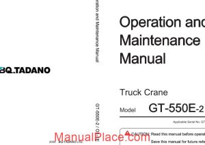 tadano gt550e 2 operation and maintenance manual page 1