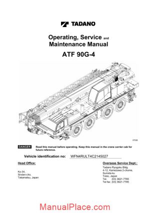 tadano mobile crane atf90g 4 operating service and maintenance manual page 1