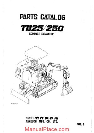 takeuchi compact excavator tb25 parts manual page 1