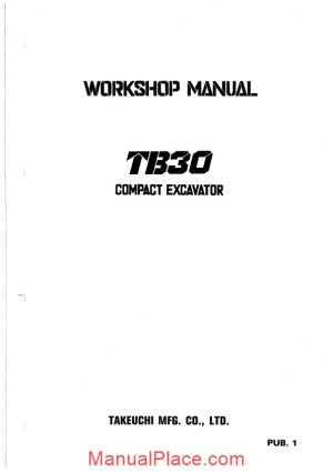 takeuchi compact excavator tb300 workshop manual page 1