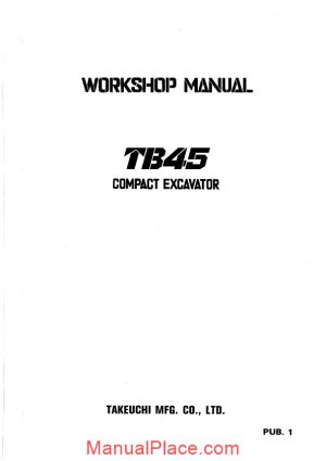 takeuchi compact excavator tb45 e workshop manual page 1