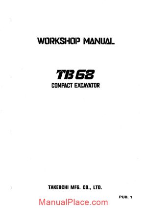 takeuchi compact excavator tb68 e workshop manual page 1