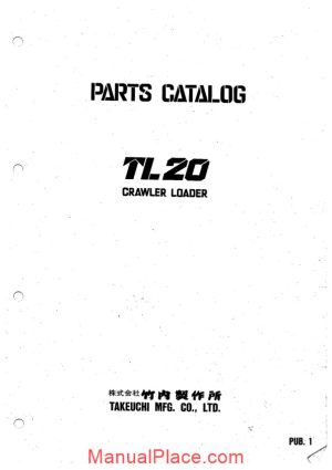 takeuchi crawler loader tl20 parts manual page 1