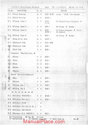 takeuchi p t1400exa parts manual page 1