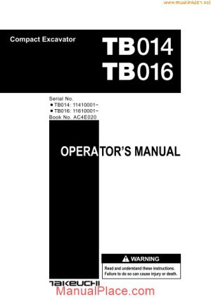 takeuchi tb014 tb016 operator sec wat page 1