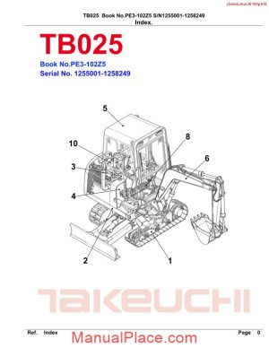 takeuchi tb025 parts catalog page 1