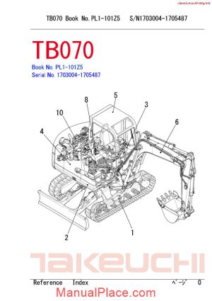 takeuchi tb070 undercarriage spare parts page 1