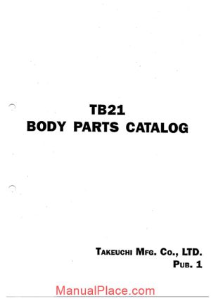 takeuchi tb21 tb22 parts manual page 1