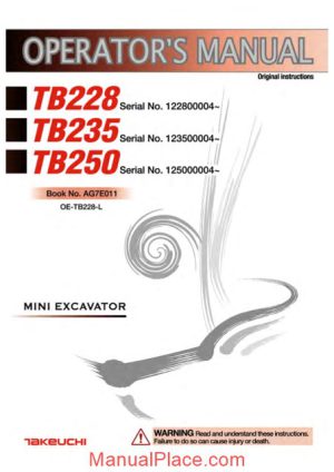 takeuchi tb228 235 250 operators manual page 1