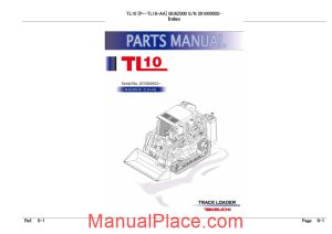 takeuchi track loader p tl10 aa parts manual page 1