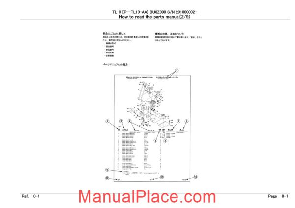 takeuchi track loader p tl10 aa parts manual page 3