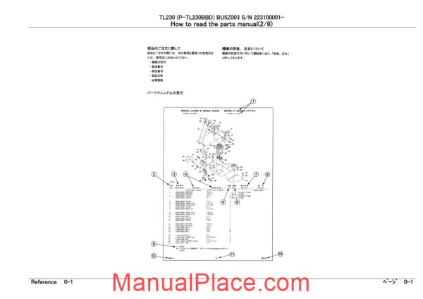 takeuchi track loader p tl230bbd parts manual page 3