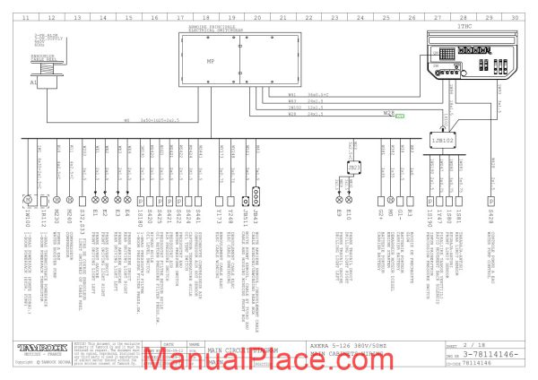 tamrock axera 5 126 380v 50hz wiring diagram page 2