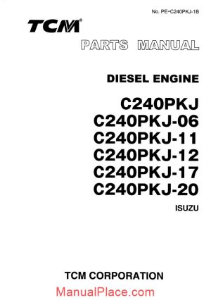 tcm diesel engine c240pkj 06 11 12 17 20 03 2003 parts manual page 1