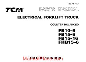 tcm forklift truck fb10 6 fhb15 6 parts manual page 1