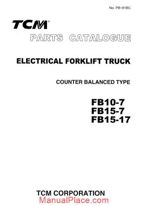 tcm forklift truck fb10 7 15 7 15 17 09 2003 parts catalog page 1