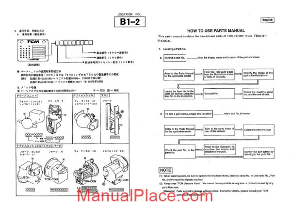 tcm forklift truck fb20 6 fhb25 6 parts manual page 4