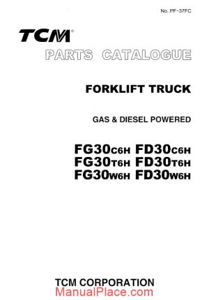 tcm forklift truck fg fd 30 c t w 6h 06 2003 parts catalog page 1