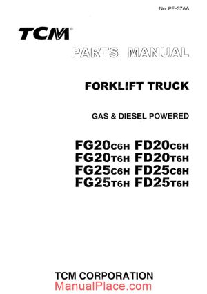 tcm forklift truck pg20c6h pd20c6h parts manual page 1