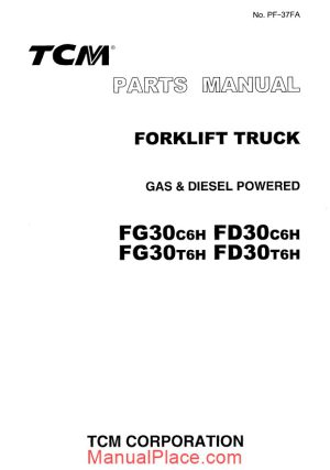 tcm forklift truck pg30c6h pd20c6h parts manual page 1