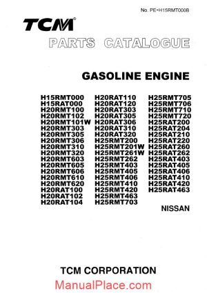 tcm forlift truck h15 20 25rmt rat engine 06 2003 parts manual page 1