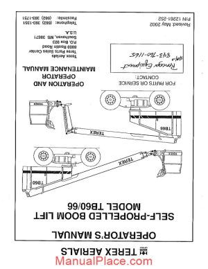 terex aerials tb60 operators manual page 1