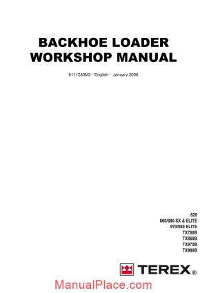 terex backhoe loader 2008 workshop manual page 1